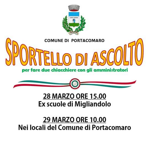 Sportelli di ascolto Marzo 2026